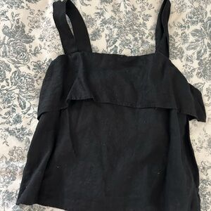 Black linen Women's Top